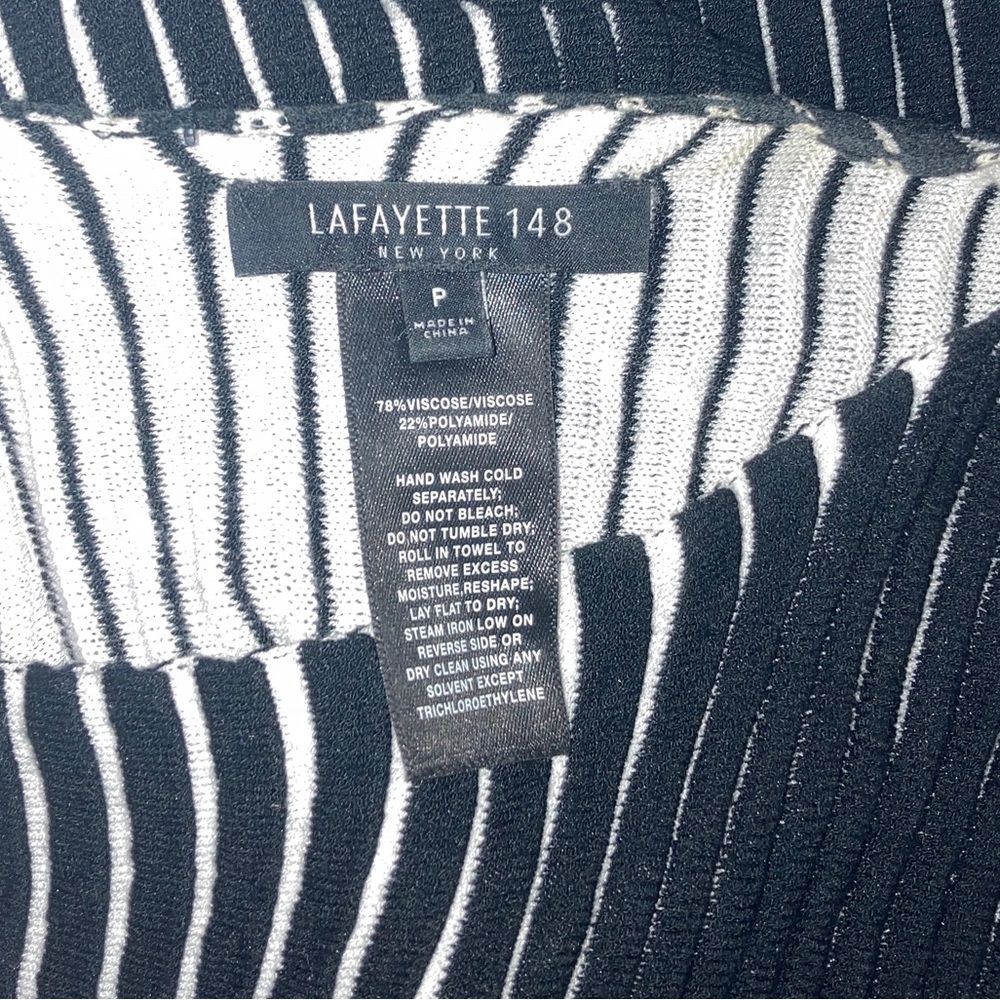 Lafayette 148 New York Ladies Long Line Draped Flyaway Black and White… - Picture 8 of 15